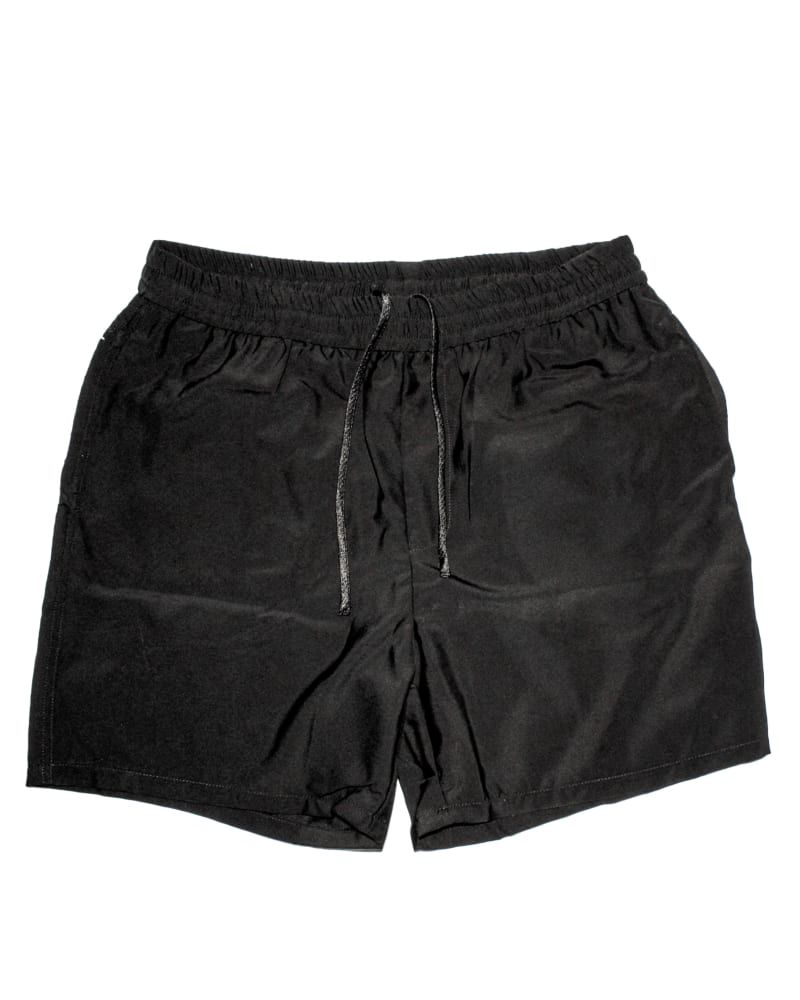 Front of a size 3 Island Shorts In Black Satin in Black by Baja East. | dia_product_style_image_id:304606